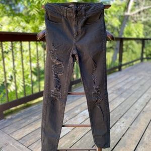 American Eagle Hi-Rise Jegging, Size 4, Dark Green